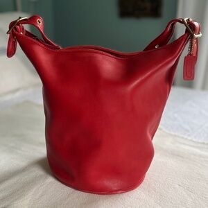 VINTAGE ORIGINAL MADE IN NEW YORK CITY COACH DUFFLE SAC RED No. 9085